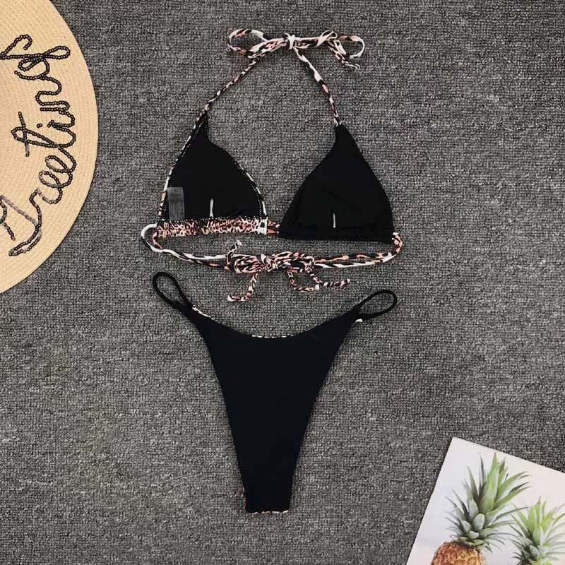 Sexy Leopard Bikinis 2019 Mujer Halter Swimsuit Female High cut Micro bathing suit Push up swimwear women Fashion bathers 5219
Sexy Leopard Bikinis 2019 Mujer Halter Swimsuit Female High cut Micro bathing suit Push up swimwear women Fashion bathers 5219