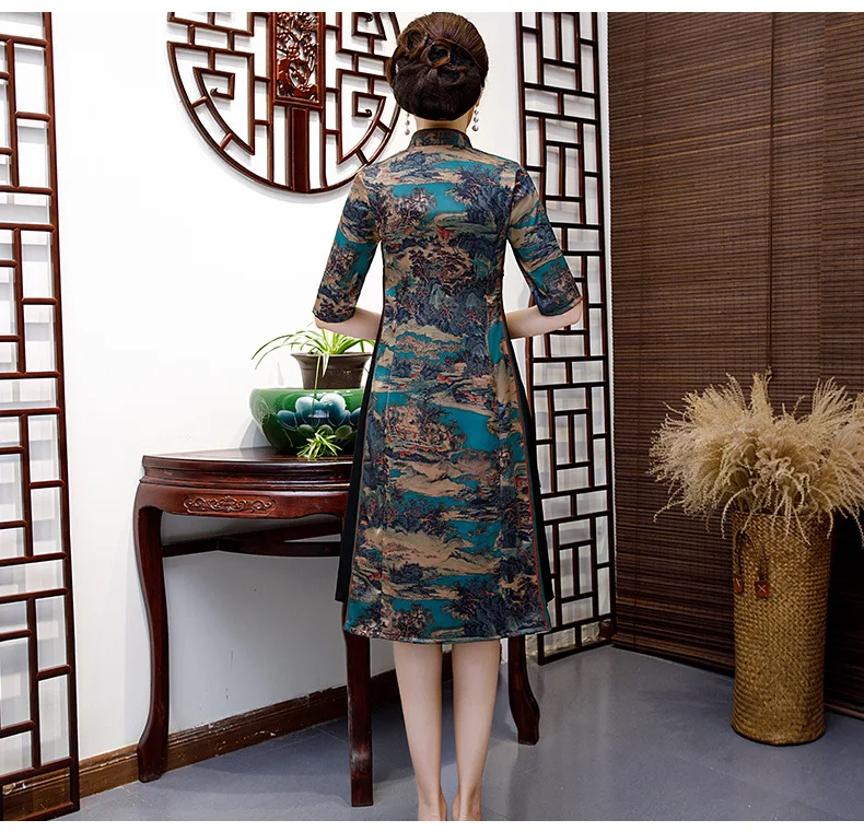 Stylish Ladies Rayon Cheongsam 2019 Chinese style Mandarin Collar Knee Length Dress Womens Qipao Slim Party Dresses Vestido
Stylish Ladies Rayon Cheongsam 2019 Chinese style Mandarin Collar Knee Length Dress Womens Qipao Slim Party Dresses Vestido