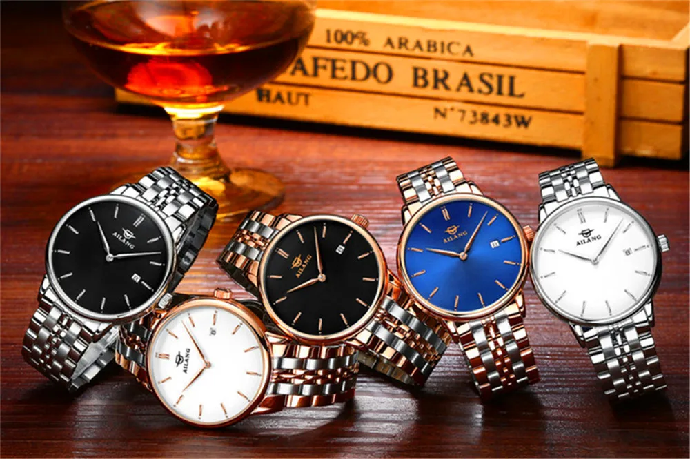 AILANG Brand Men's Watches Simple Dress Quartz Watch Men Genuine Leather Strap Automatic Mechanical Watch Ultra-thin ultra clock
AILANG Brand Men's Watches Simple Dress Quartz Watch Men Genuine Leather Strap Automatic Mechanical Watch Ultra-thin ultra clock