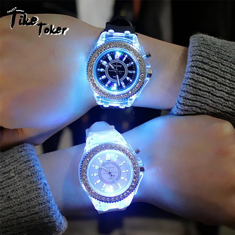 TIke Toker,led Flash Luminous Watch Personality trends students lovers jellies woman men's watches 8 color WristWatch
TIke Toker,led Flash Luminous Watch Personality trends students lovers jellies woman men's watches 8 color WristWatch