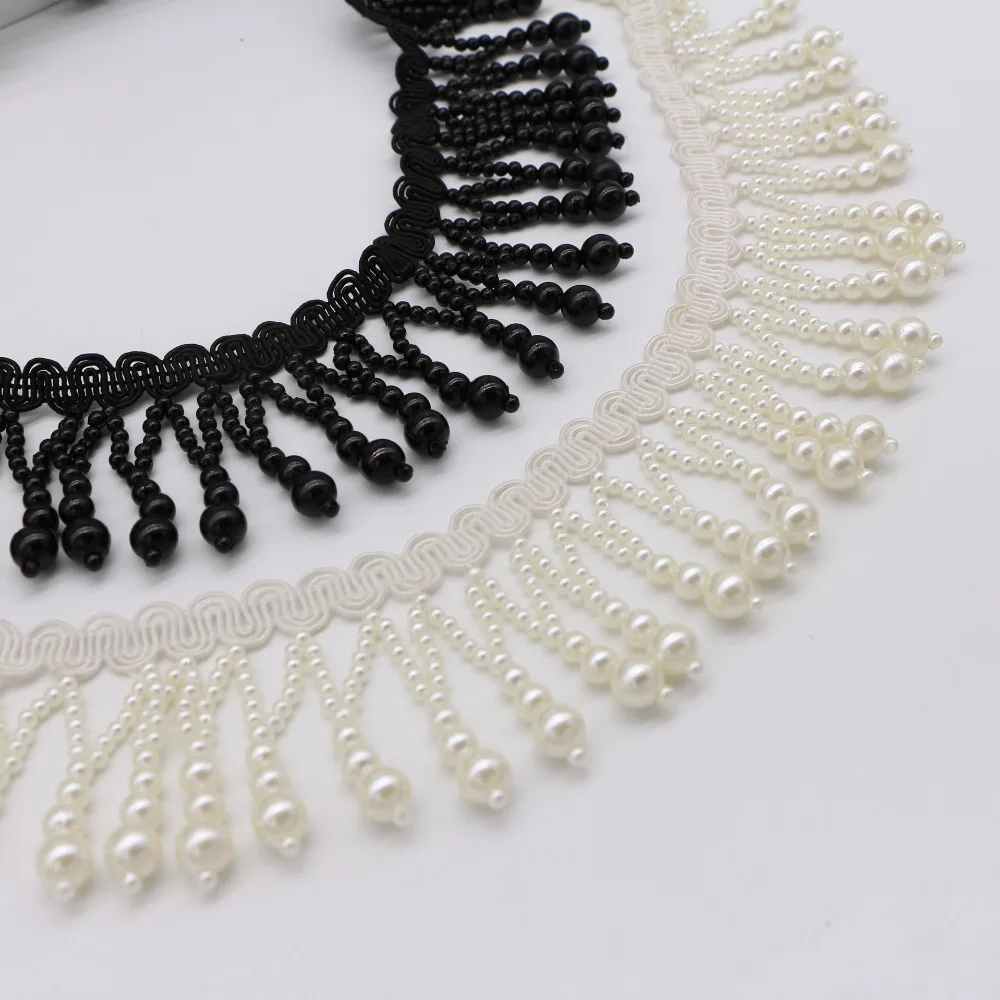 10Yards Black Pearl Trims Fringe Drop Beaded Lace Trim Sewing On Clothes Curtain Pillow Accessories Shoes Ornaments DIY Crafts
10Yards Black Pearl Trims Fringe Drop Beaded Lace Trim Sewing On Clothes Curtain Pillow Accessories Shoes Ornaments DIY Crafts