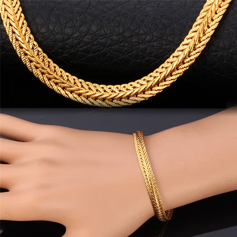 Gold Plated Long Foxtail Chains Bracelet Necklace Set 6mm Black /Rose Color Chain For Men Jewelry
Gold Plated Long Foxtail Chains Bracelet Necklace Set 6mm Black /Rose Color Chain For Men Jewelry