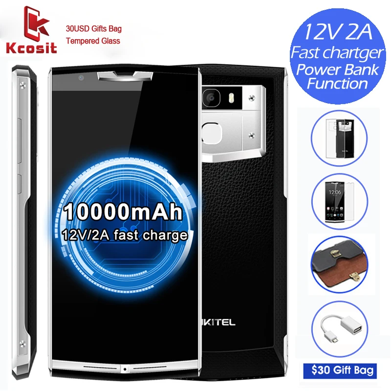 Oukitel k10000 pro 10000 мАч Батарея прочный смартфон Android 7.0 mtk6750t Octa core 3 ГБ + 32 13.0mp 5.5 дюймов