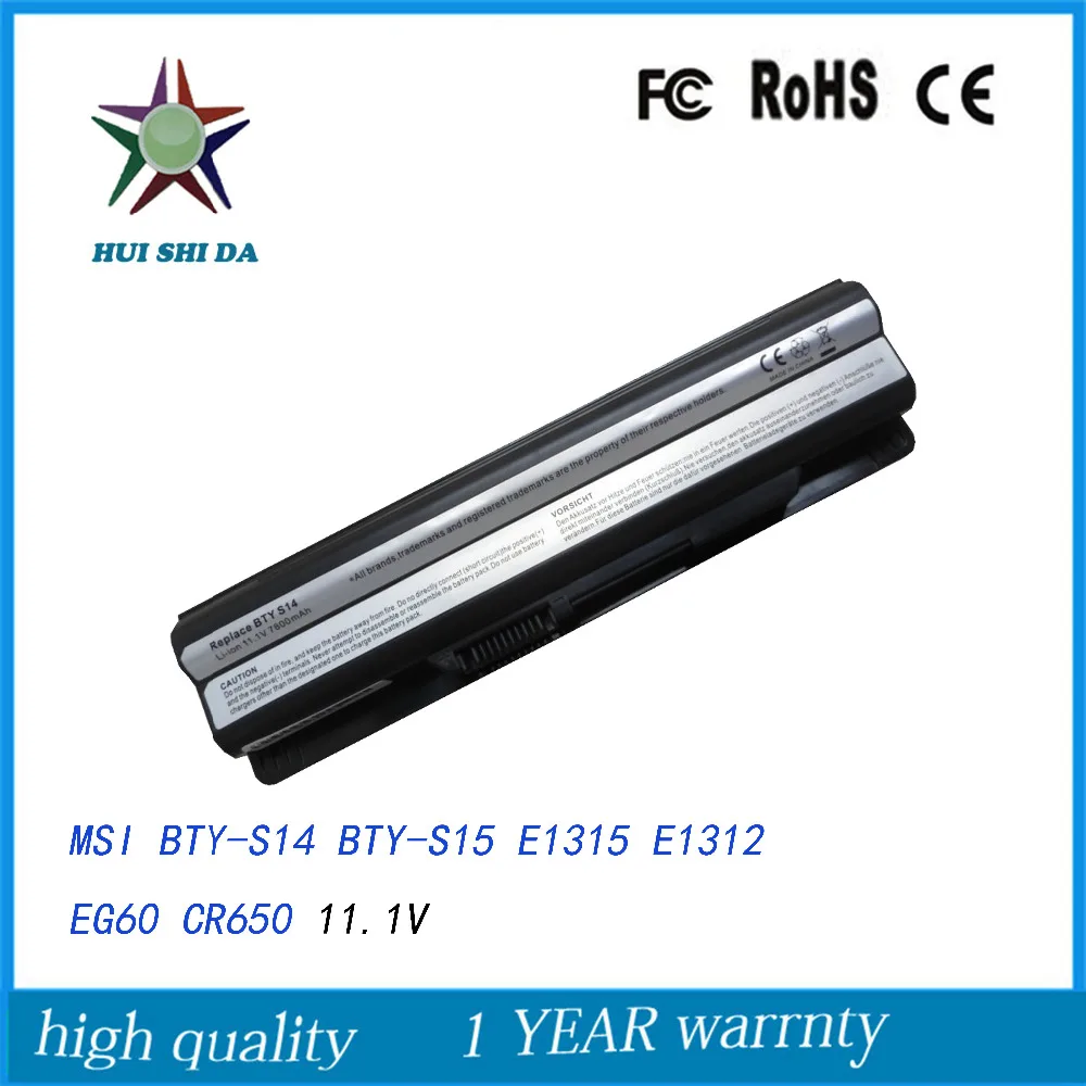 Новинка батарея для ноутбука MSI BTY S14 E1315 E1312 EG60 CR650 9 ячеек|battery for msi|new laptop batterylaptop