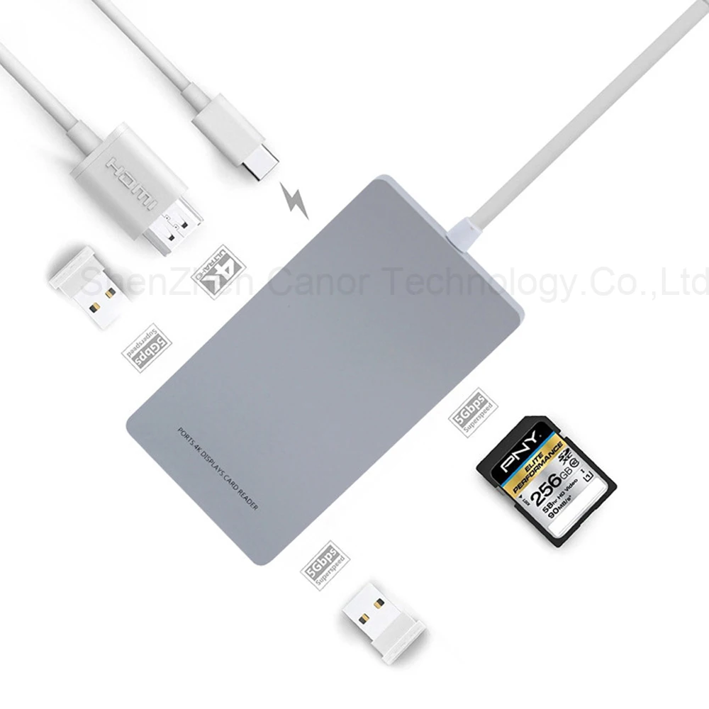 Адаптер концентратор Type c HDMI 4k USB 3 0 type C кардридер два цвета в наличии|reader 3.0|card reader