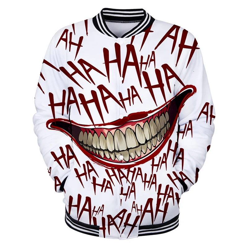 Funny 3d Printed Haha Joker Baseball Jacket Fashion Men Women Hoodie Sweatshirts Casual Long Sleeve 3D Hoodies Jackets Coat Tops
Funny 3d Printed Haha Joker Baseball Jacket Fashion Men Women Hoodie Sweatshirts Casual Long Sleeve 3D Hoodies Jackets Coat Tops