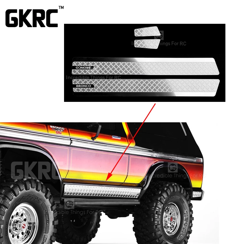 Боковая юбка из нержавеющей стали пластина против царапин для 1/10 Rc Crawler Trx4 T4 Ford Bronco|Детали и аксессуары| |