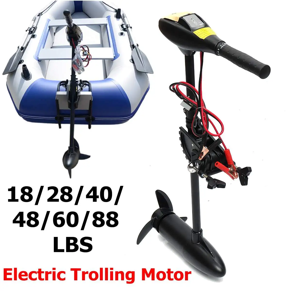 DC 12/24V 18/28/40/48/60/88LBS Electric Trolling Motor Inflatable Boat Outboard Engine
DC 12/24V 18/28/40/48/60/88LBS Electric Trolling Motor Inflatable Boat Outboard Engine