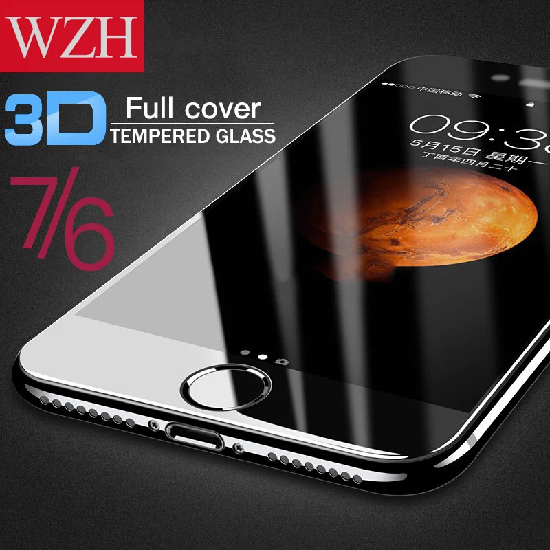 WZH Защитное стекло для iPhone 6 6S Plus 7 8 закаленное защитное 3D изогнутое X XS