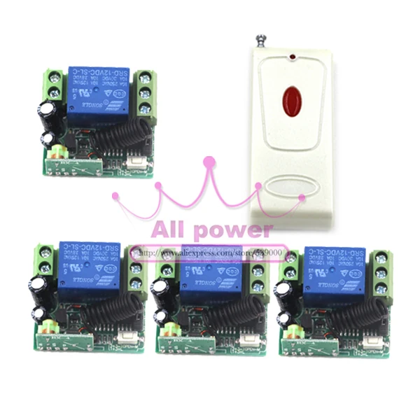 DC 12V 1 CH Relay Receiver Wireless Remote Control Switch 315/433.92 RF Radio Frequency Learning Momentary Toggle Latched
DC 12V 1 CH Relay Receiver Wireless Remote Control Switch 315/433.92 RF Radio Frequency Learning Momentary Toggle Latched