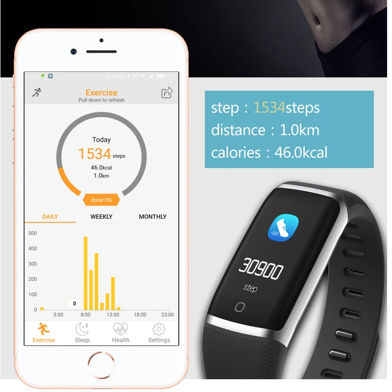 Hevaral Smart Bracelet IP68 Fitness Tracker Blood Pressure Heart Rate Monitor Smart Band LCD Color-Screen For IOS Android Phones
Hevaral Smart Bracelet IP68 Fitness Tracker Blood Pressure Heart Rate Monitor Smart Band LCD Color-Screen For IOS Android Phones