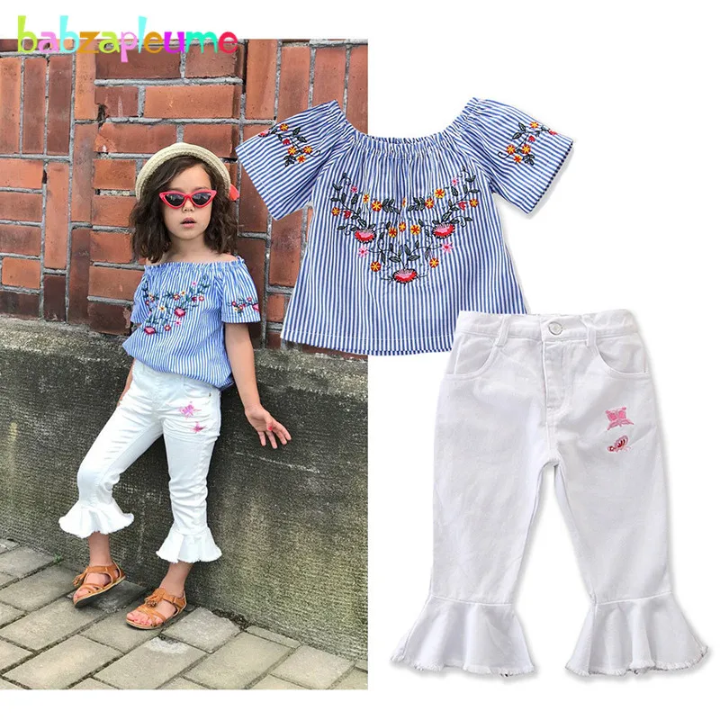 babzapleume 2019 Spring Summer Toddler Clothing Girls Sets Fashion Flowers Stripe T-shirt+White Pants Korean Baby Clothes BC1822
babzapleume 2019 Spring Summer Toddler Clothing Girls Sets Fashion Flowers Stripe T-shirt+White Pants Korean Baby Clothes BC1822