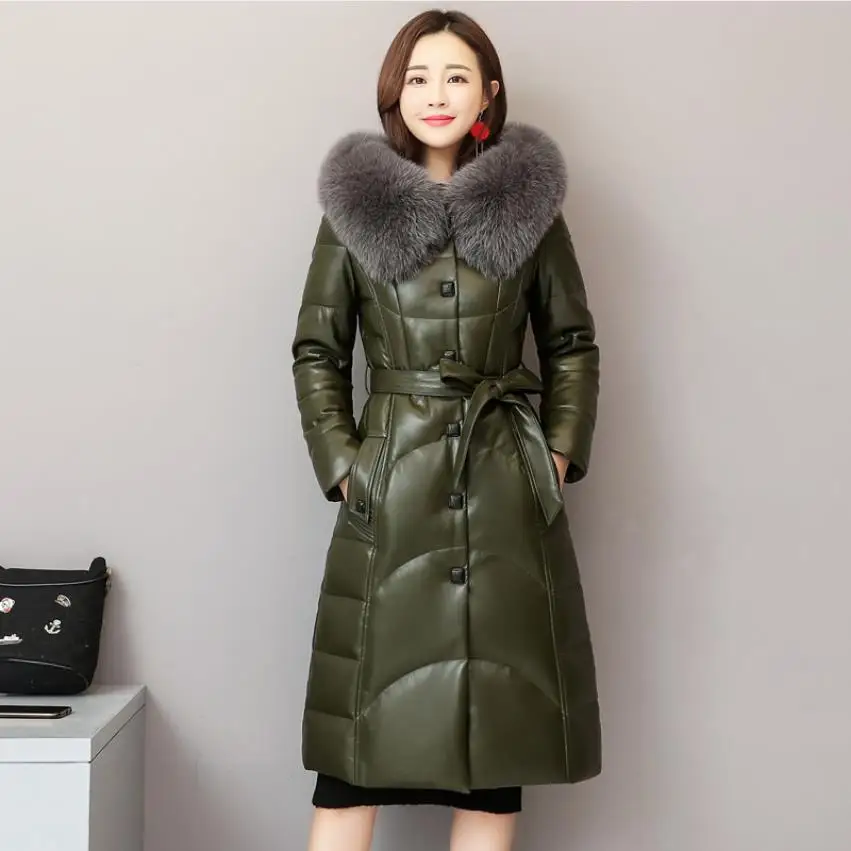 Winter fashion brand fox fur collar hooded 90% real duck down coat female real leather oversize longer thicker down parkas wq765
Winter fashion brand fox fur collar hooded 90% real duck down coat female real leather oversize longer thicker down parkas wq765