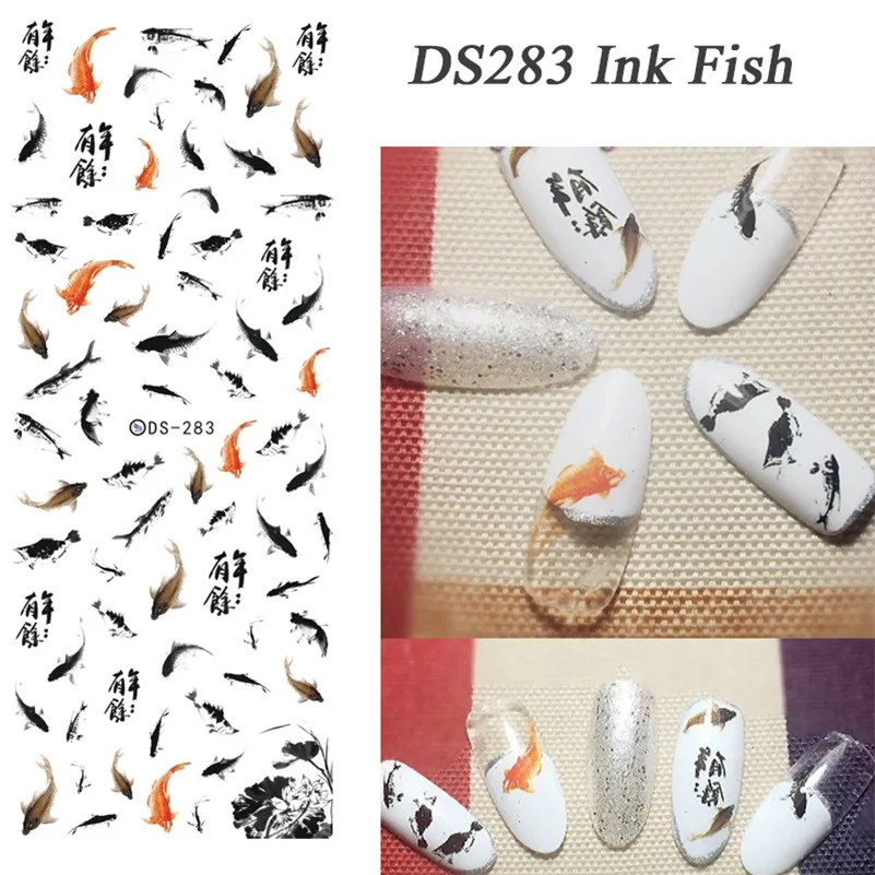 Переводные картинки для ногтей DS283 DS284 сделай сам наклейки нейл арта в китайском