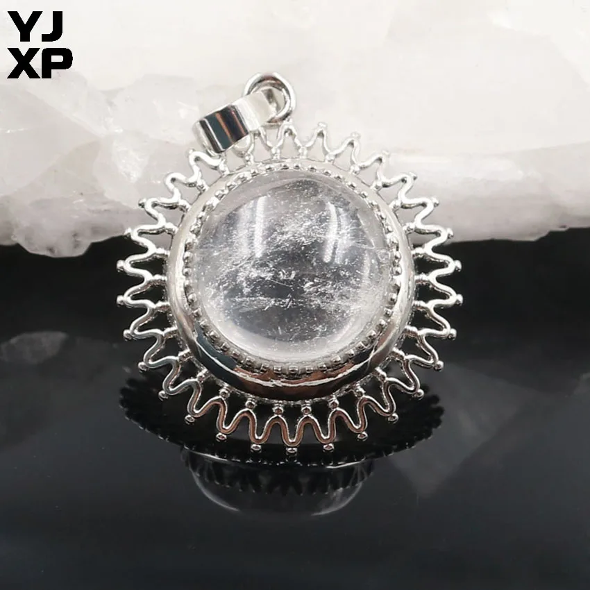YJXP Trendy Silver Plated Round Sunflower Shape Natural Rock Crystal Pendant Plant Jewelry
YJXP Trendy Silver Plated Round Sunflower Shape Natural Rock Crystal Pendant Plant Jewelry