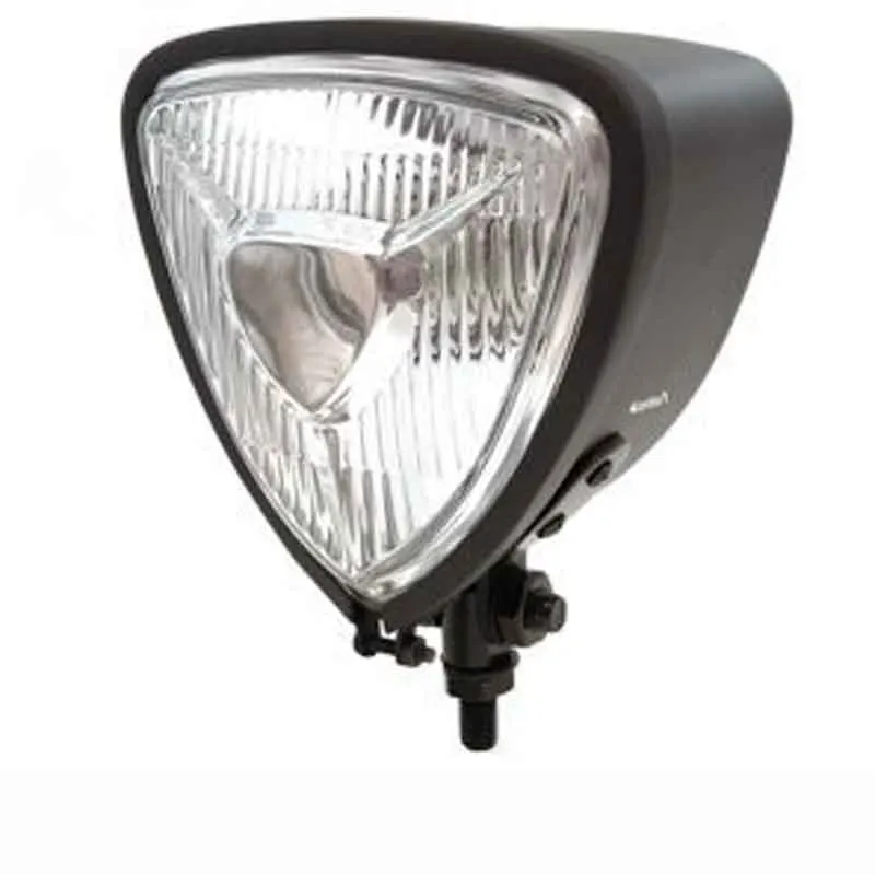 Triangle Bottom Mount Halogen Motorcycle Headlight - Matte Black with Clear Lens Heavy Duty Motocycle Headlamp
Triangle Bottom Mount Halogen Motorcycle Headlight - Matte Black with Clear Lens Heavy Duty Motocycle Headlamp