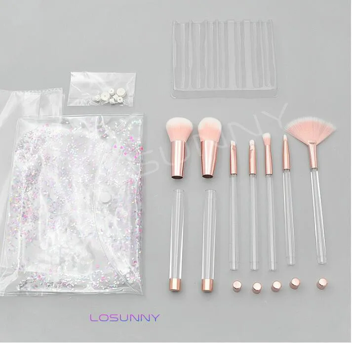 LOSUNNY 7 Pcs Makeup Brush Sets Transparent Crystal Tubes Detachable DIY Assembly Hand On Manual Assembly Orange Handle
LOSUNNY 7 Pcs Makeup Brush Sets Transparent Crystal Tubes Detachable DIY Assembly Hand On Manual Assembly Orange Handle