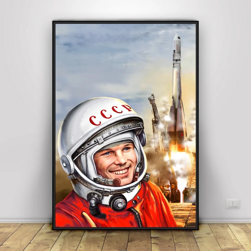 Художественный шелковый постер Yuri Gagarin домашний декор 16x24 дюйма|Рисование и