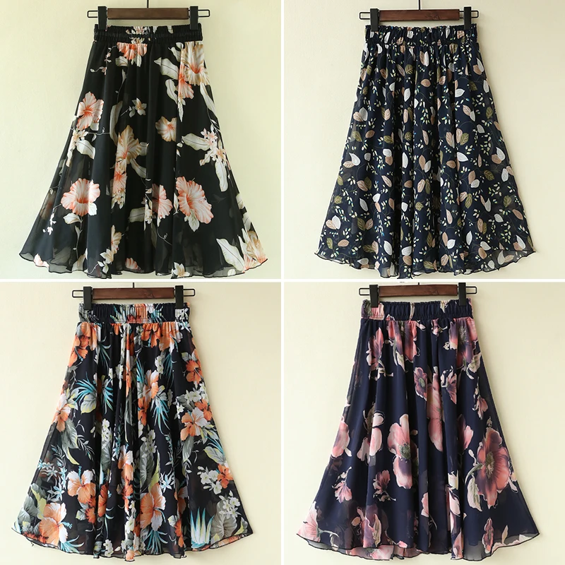 Elegant Floral Print Chiffon Long Summer Skirt Women 2019 summer Fashion Elastic High Waist Pleated Skirt Female
Elegant Floral Print Chiffon Long Summer Skirt Women 2019 summer Fashion Elastic High Waist Pleated Skirt Female