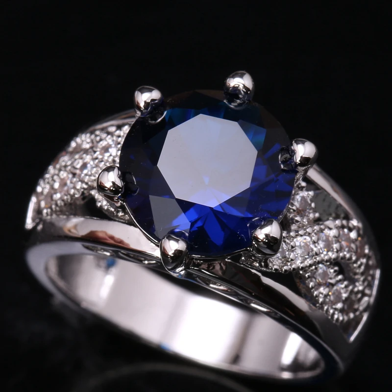 Очаровательные Круглые камни Blue & White Цирконий 925 серебро Для женщин ювелирных изделий партии Кольца США # Размеры 6 7 8 9 S1626
Очаровательные Круглые камни Blue & White Цирконий 925 серебро Для женщин ювелирных изделий партии Кольца США # Размеры 6 7 8 9 S1626