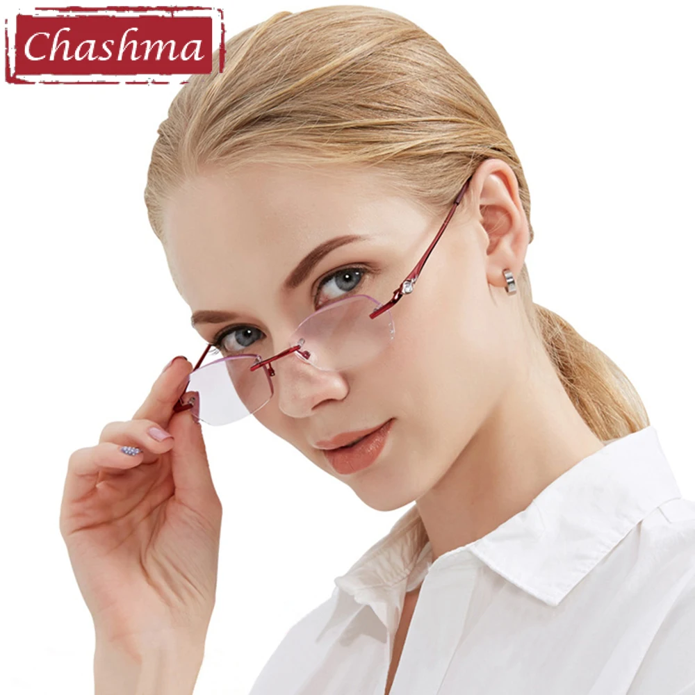 Chashma Brand Fashion Women Reading Glasses Rhinestone Glasses Rimless Tint Colored Lenses Read Glasses 1.5, 2.0, 2.5, 3.0, 3.5
Chashma Brand Fashion Women Reading Glasses Rhinestone Glasses Rimless Tint Colored Lenses Read Glasses 1.5, 2.0, 2.5, 3.0, 3.5