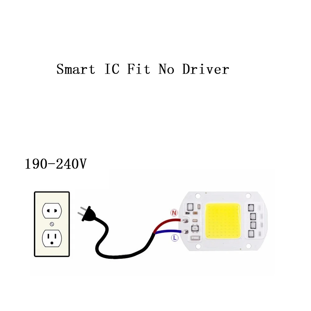 1pcs Smart IC 20W/30W/50W LED Light Bulb COB Light Source Chip DIY Lamp Floodlight Spotlight 220V 230V 240V No Need Driver JQ
1pcs Smart IC 20W/30W/50W LED Light Bulb COB Light Source Chip DIY Lamp Floodlight Spotlight 220V 230V 240V No Need Driver JQ