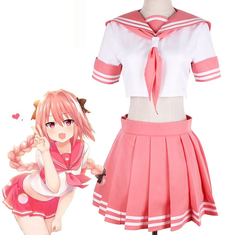 Anime Fate/Grand Order Fate Apocrypha Black Rider Astolfo Suit Cosplay Costume Pink Top Skirt Halloween Christmas Uniform
Anime Fate/Grand Order Fate Apocrypha Black Rider Astolfo Suit Cosplay Costume Pink Top Skirt Halloween Christmas Uniform