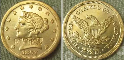 $2.5 Liberty Gold 1857-D copy coins
$2.5 Liberty Gold 1857-D copy coins