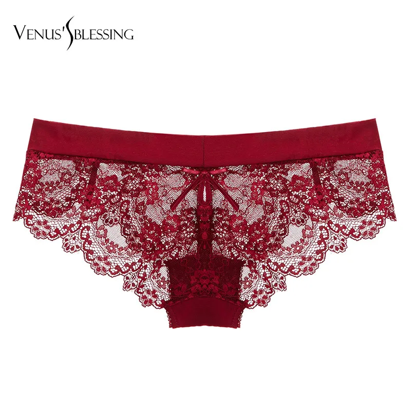 

women's Sexy Lace Panties Cozy breathable Lingerie Tempting Pretty Briefs High Quality Cotton Low Waist Women Underwear
