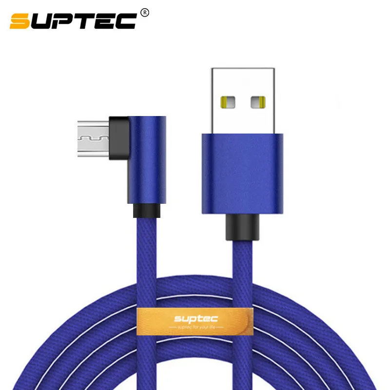 SUPTEC 90 градусов микро USB кабель 3A для быстрой зарядки и передачи данных зарядный