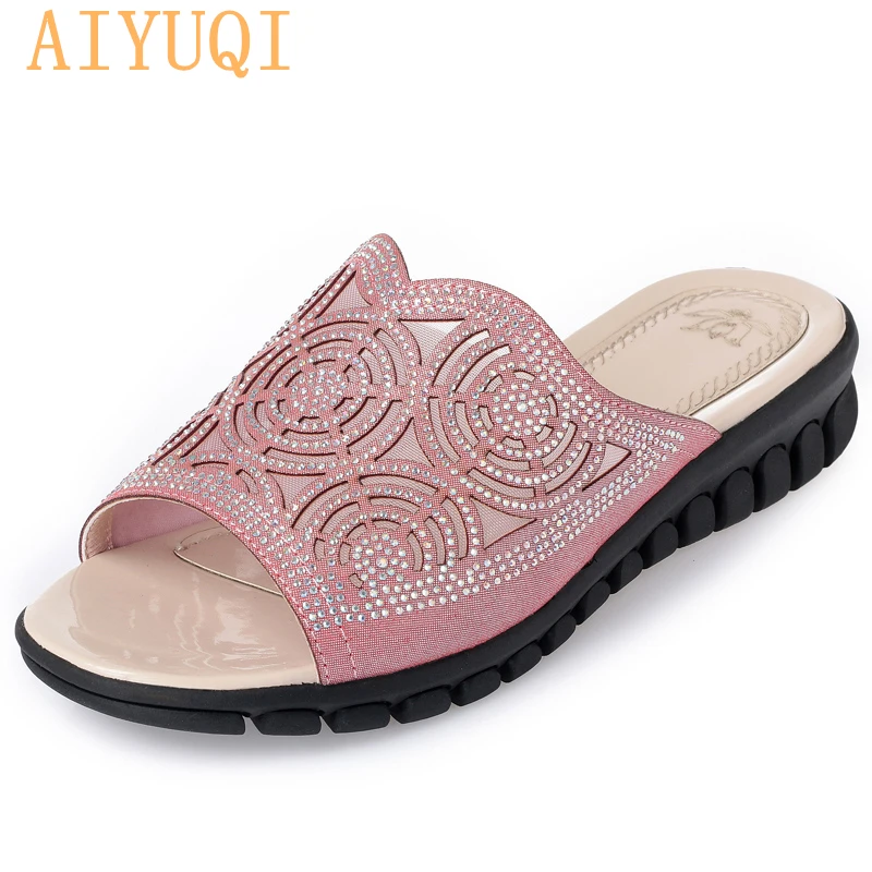 AIYUQI 2021 summer crystal female flip flop flat bottom comfortable large size 41 42 43 bling gold silver slippers female beach
AIYUQI 2021 summer crystal female flip flop flat bottom comfortable large size 41 42 43 bling gold silver slippers female beach