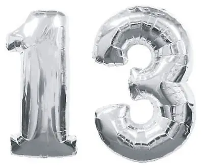 Kids children Bar Mitzvah 13rd BIRTHDAY PARTY DECORATION 40 inches GIANT SILVER number 13 FOIL BALLOONS Nos 1 & 3 mylar balloon
Kids children Bar Mitzvah 13rd BIRTHDAY PARTY DECORATION 40 inches GIANT SILVER number 13 FOIL BALLOONS Nos 1 & 3 mylar balloon
