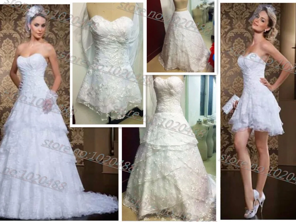Фактические lmages vestidos de noiva специальный Два в одном кружевное свадебное платье для