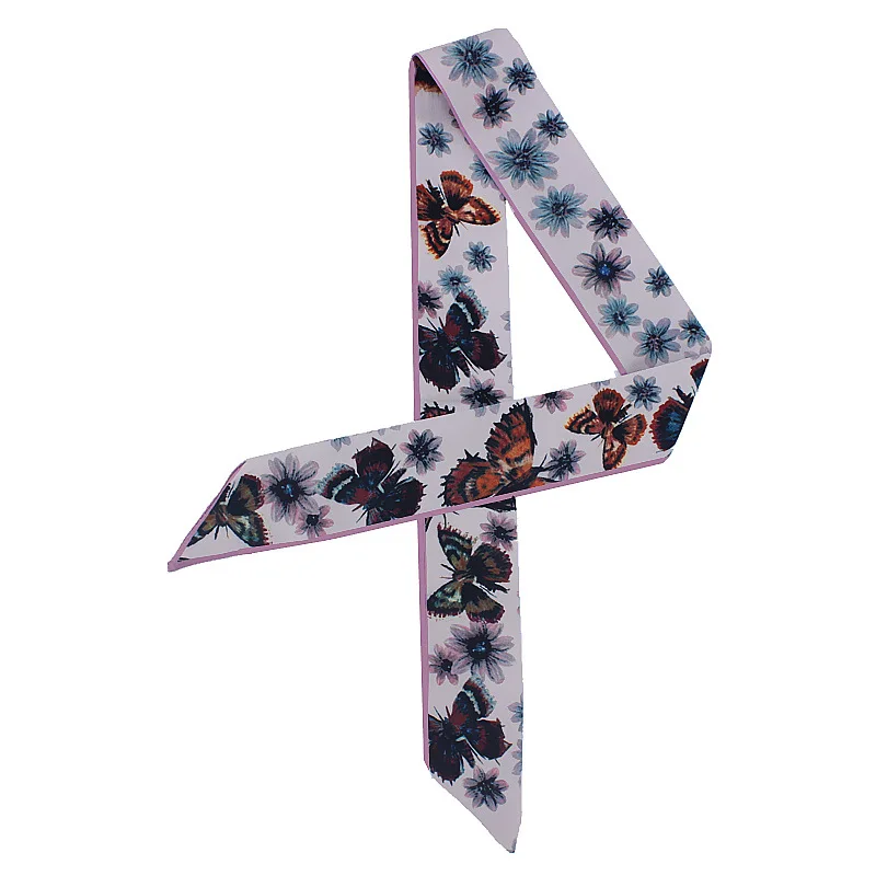 New Butterfly Floral Print Silk Scarf Luxury Brand Bag Scarves For Women Head Skinny Scarf Handle Bag Ribbon Narrow long Wraps
New Butterfly Floral Print Silk Scarf Luxury Brand Bag Scarves For Women Head Skinny Scarf Handle Bag Ribbon Narrow long Wraps