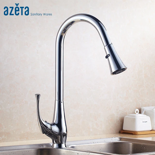 Кухонный Смеситель Azeta MK9834 кран из хромированной латуни с одной ручкой двойной