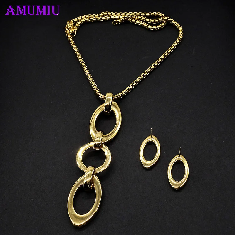 AMUMIU Women Infinite Love Stainless Steel Jewelry Sets Gold Color Metal Rhinestones Round Necklace Earrings Fashion JS090
AMUMIU Women Infinite Love Stainless Steel Jewelry Sets Gold Color Metal Rhinestones Round Necklace Earrings Fashion JS090