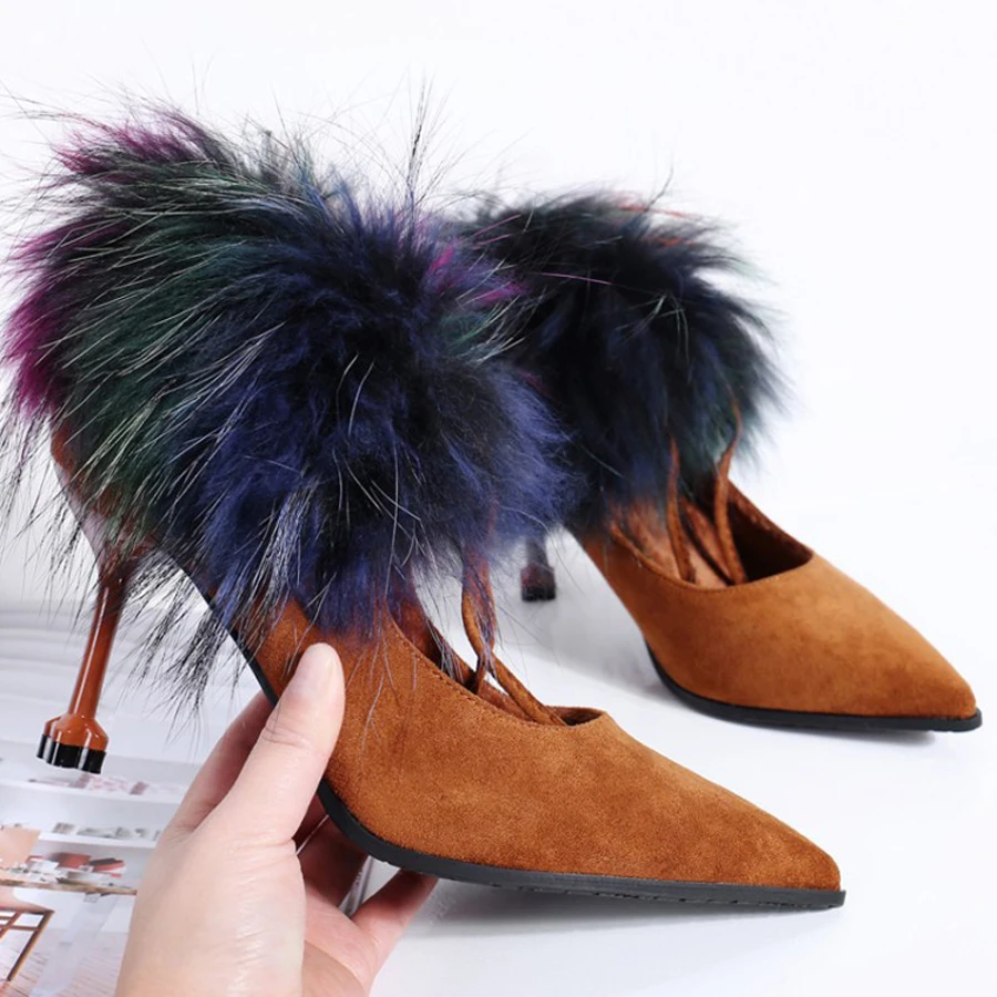 New Fashionable Suede Women Pumps Colorful Fur Sexy PointedTtoe Thin High-heel Lace up Office Ladies Elegant Dress Party Shoes
New Fashionable Suede Women Pumps Colorful Fur Sexy PointedTtoe Thin High-heel Lace up Office Ladies Elegant Dress Party Shoes