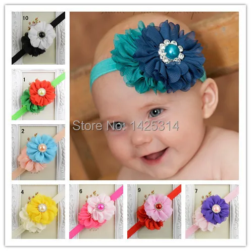 Two Chiffon Flowers With Colorful Diamond pearl Bebes girls headbands Cute Bebes Headwear Bright Color Infantil accessories hair
Two Chiffon Flowers With Colorful Diamond pearl Bebes girls headbands Cute Bebes Headwear Bright Color Infantil accessories hair