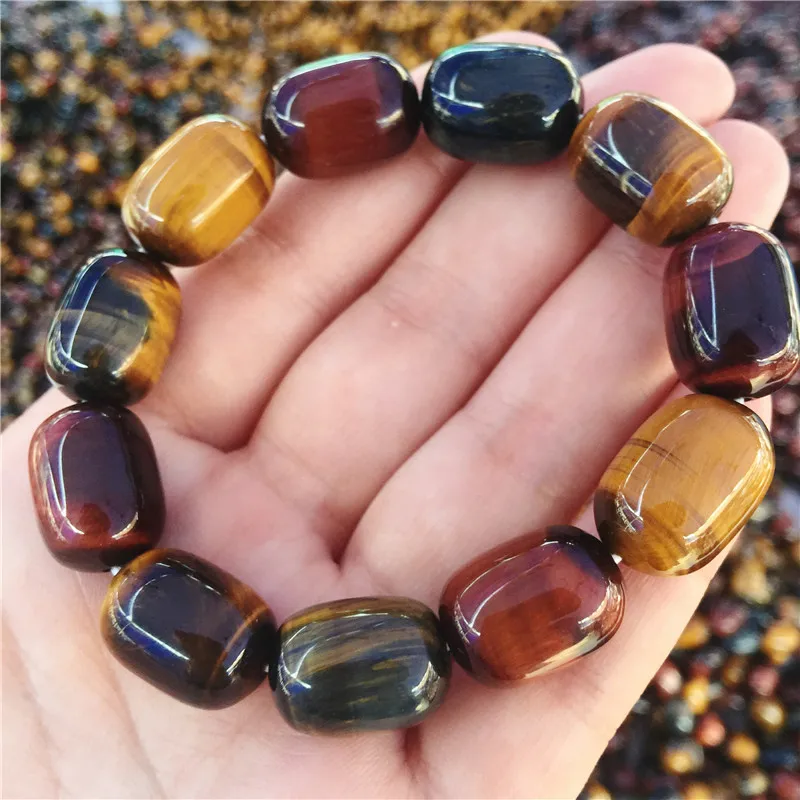 Natural tiger eye stone Hand catenary tiger eye stone hand domineering bracelet crystal jewelry gift couple Red yellow blue
Natural tiger eye stone Hand catenary tiger eye stone hand domineering bracelet crystal jewelry gift couple Red yellow blue