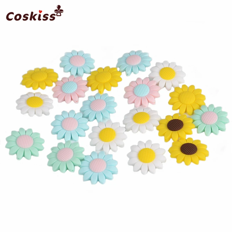6pcs New Product Sunflower Bead Made From Food Grade Silicone With Baby Teether Bracelet/necklace DIY Fashion Silicone Pendant
6pcs New Product Sunflower Bead Made From Food Grade Silicone With Baby Teether Bracelet/necklace DIY Fashion Silicone Pendant