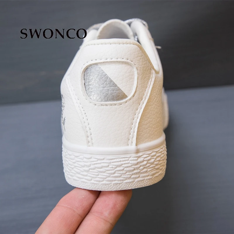 SWONCO White Sneakers For Women 2019 Spring Autumn PU Leather Female Sneakers Casual Flat Woman Shoe Student White Shoes Sneaker
SWONCO White Sneakers For Women 2019 Spring Autumn PU Leather Female Sneakers Casual Flat Woman Shoe Student White Shoes Sneaker