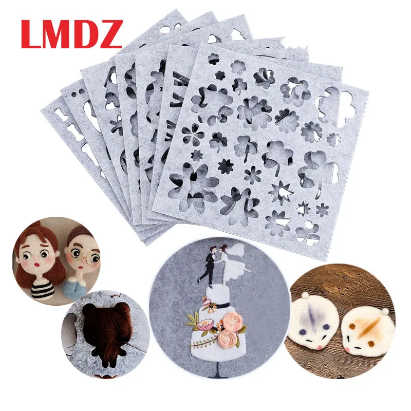 

LMDZ 7/5Pcs Set Wool Felting Mold Needle Felt Template DIY Craft Stencil Applique Mold Felt Starter Kit Pattern Woolcraft Supply