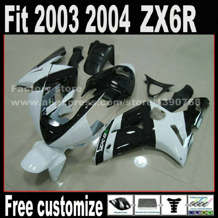 NEW HOT fairing kit for 2003 2004 Kawasaki ZX6R Ninja 636 white black ZX636 ZX-6R 03 04 Fairings set ZV2
NEW HOT fairing kit for 2003 2004 Kawasaki ZX6R Ninja 636 white black ZX636 ZX-6R 03 04 Fairings set ZV2
