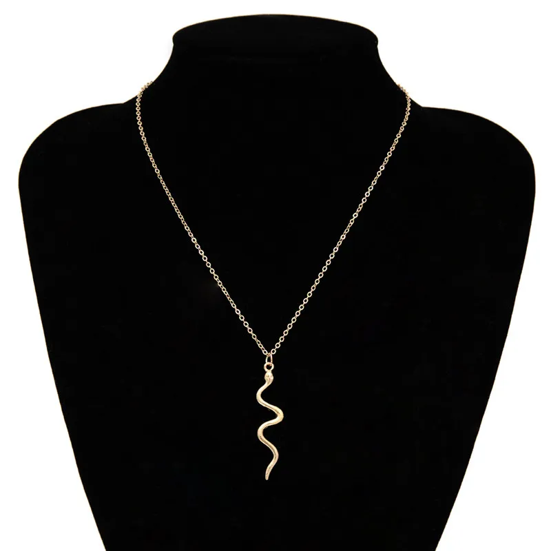 Женское геометрическое ожерелье с подвеской в виде змеи BUTEELUVV минималистичное
