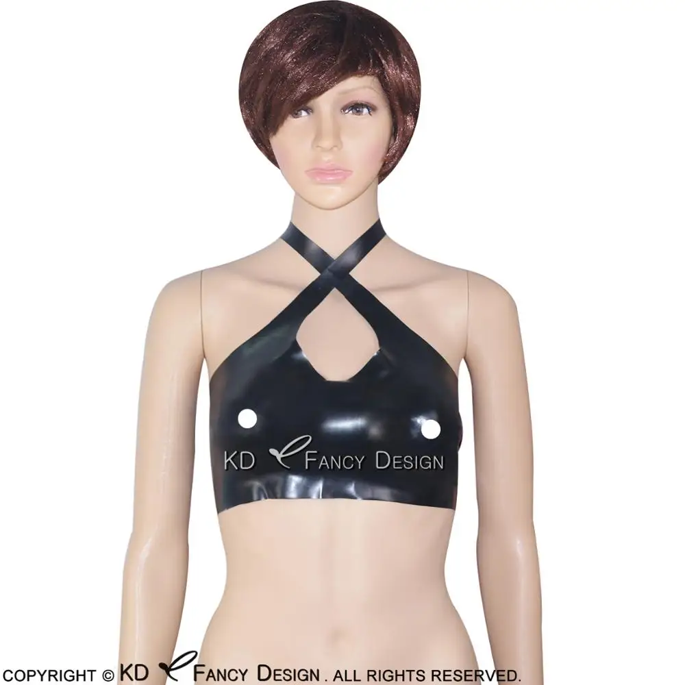 Black Sexy Latex Bra Open Nipple Halter Cross Straps Belts Rubber Crop Top Lingerie Brassieres 0006
Black Sexy Latex Bra Open Nipple Halter Cross Straps Belts Rubber Crop Top Lingerie Brassieres 0006