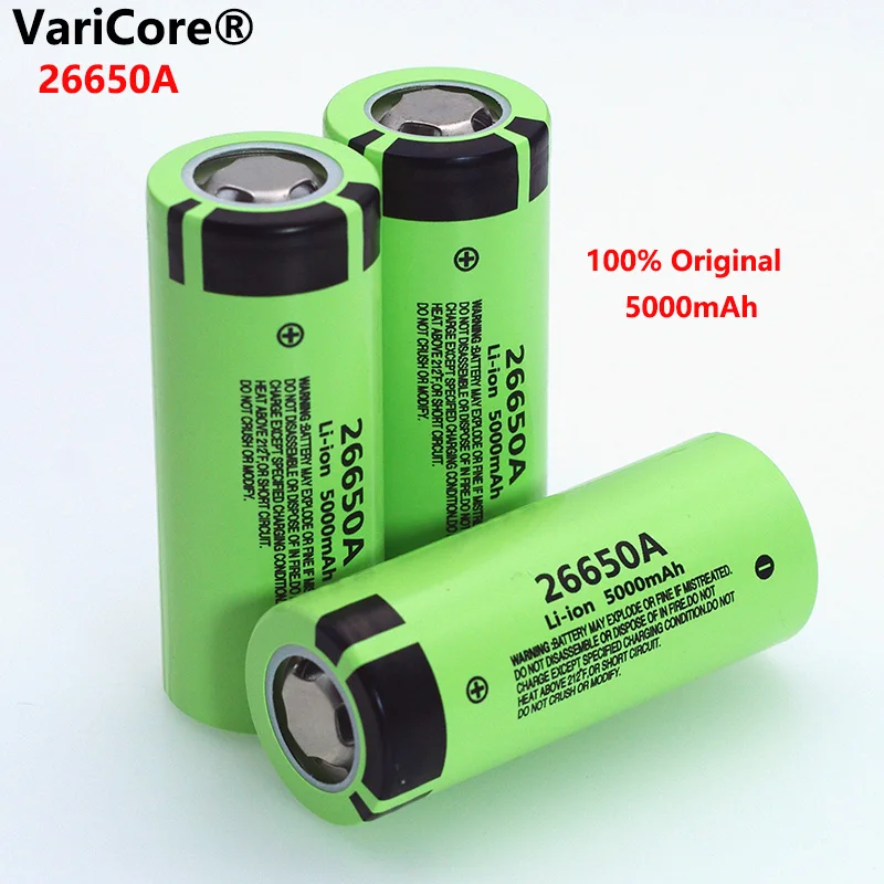 VariCore 26650A Li Ion Батарея 3 7 V 5000mA Перезаряжаемые батареи разрядник 20A Мощность для