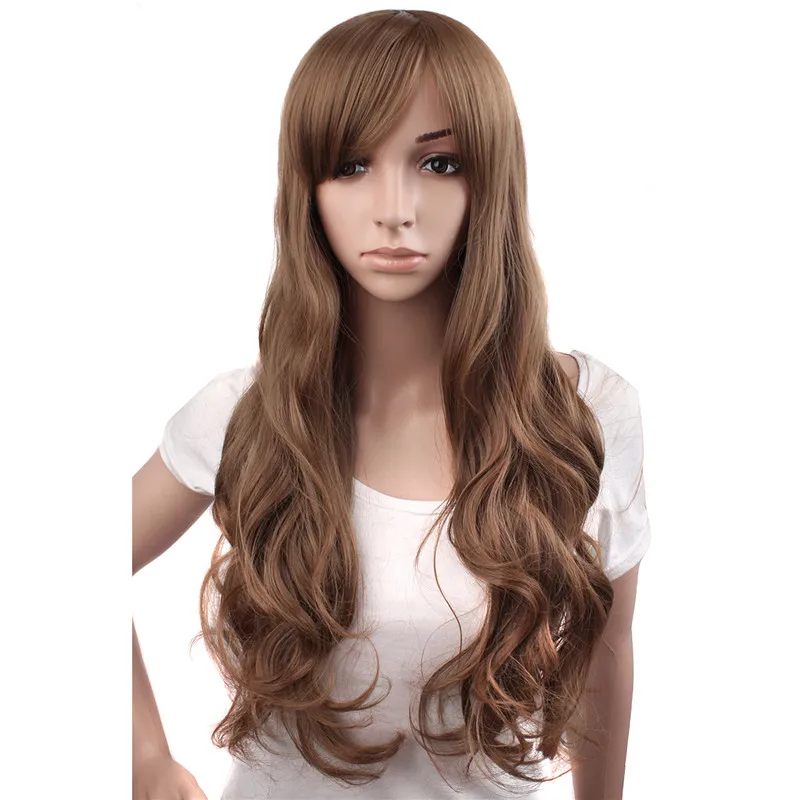 MapofBeauty 75 см Длинные свободные волнистые парики для женщин термостойкие черный