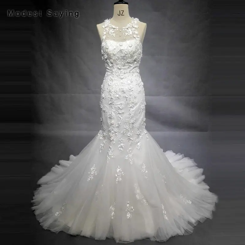 High Quality Ivory Mermaid O Neck Flowers Lace Wedding Dresses 2018 Formal Backless Embroidery Bridal Gowns vestidos de noiva
High Quality Ivory Mermaid O Neck Flowers Lace Wedding Dresses 2018 Formal Backless Embroidery Bridal Gowns vestidos de noiva