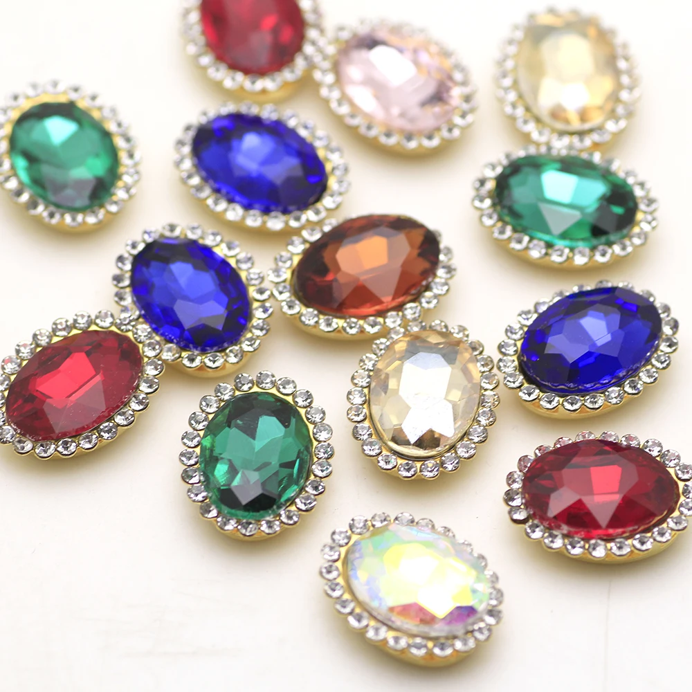 Oval shape Mix color sew on rhinestone 15pcs 10x14mm Glass colorful Rhinestone with golden base claw Flatback diy Cloth dress
Oval shape Mix color sew on rhinestone 15pcs 10x14mm Glass colorful Rhinestone with golden base claw Flatback diy Cloth dress