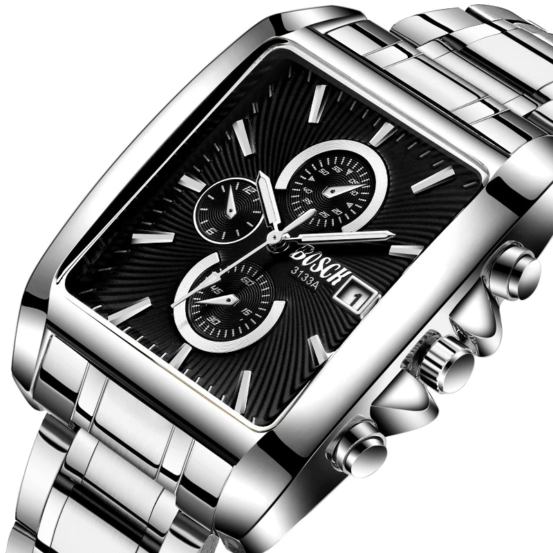 Rectangle Fashion Men Wristwatch Stainless Steel Watchband Casual Business Watches Sports Waterproof Big Dial Clock Male Watches
Rectangle Fashion Men Wristwatch Stainless Steel Watchband Casual Business Watches Sports Waterproof Big Dial Clock Male Watches